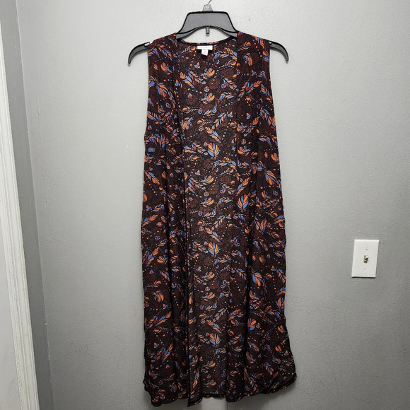 LuLaRoe Sweaters - LulaRoe women's open front sleeveless long cardigan size S multi color brown